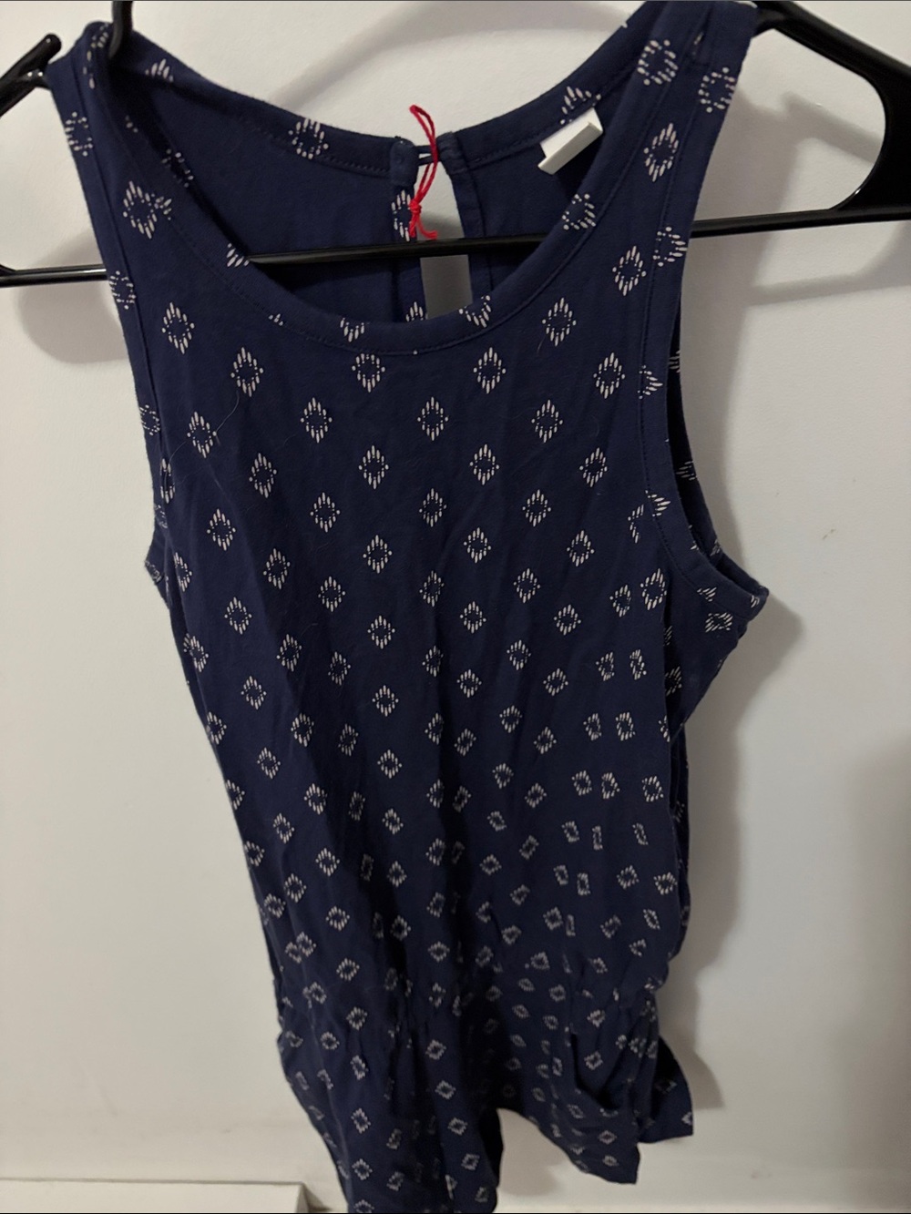 Old Navy Navy Blue Sleeveless Printed Tank